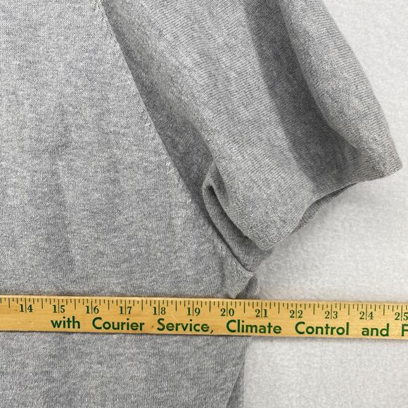 EILEEN FISHER Cardigan XS Organic Cotton Open Front Shawl Short Sleeve Gray - Picture 9 of 11